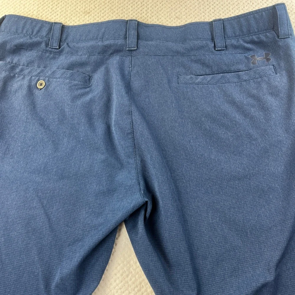 Under Armour Mens Blue Match Play Pants 42/32 Measures 40/31 Flat Front I159 - Picture 3 of 11